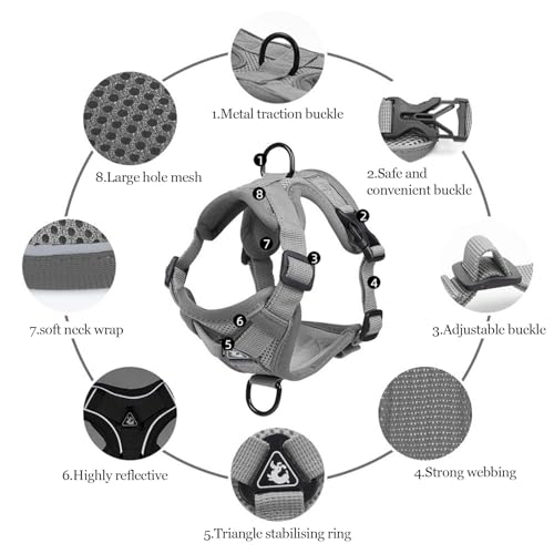 Wanheart cat Chest Harness and Leash, Anti-Escape Adjustable Soft mesh cat Leash and Chest Harness Set for All Types of Ca...