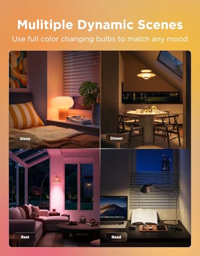 Govee Smart Light Bulbs, Color Changing Light Bulb, Work with Alexa and Google Assistant, 16 Million Colors RGBWW, WiFi & ...