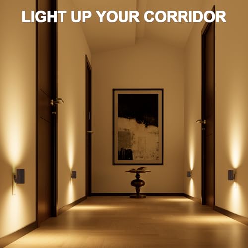 NIORSUN Night Lights Plug into Wall, Dimmable with 3 Color Modes & Auto On/Off Sensor, Ultra-Slim Nightlight for Hallway, ...
