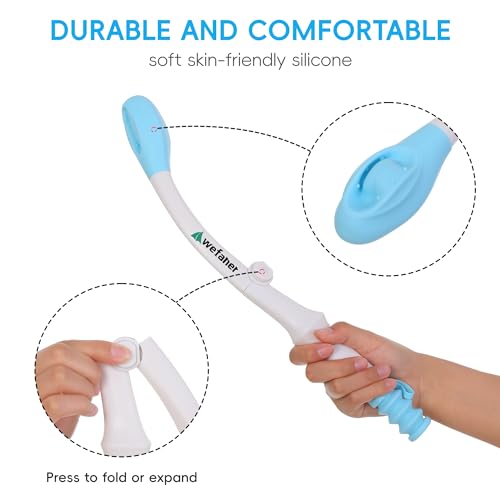 Wefaner Foldable Toilet Aid, 15.6“ Long Comfort Wipe Wand Bottom Buddy Toilet Self Tissue Aids for Toileting, Self Help Wi...