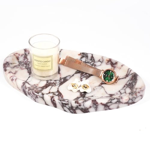 LWALMS Marble Clould Tray for Bathroom - Stone Catchall Jewelry Dish for Kithchen Counter and Aesthetic Room Decor, Cute D...