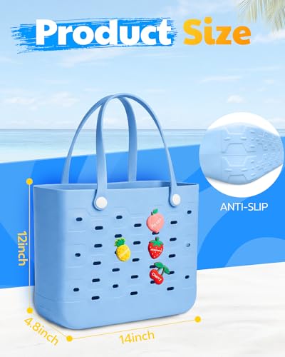 Beach Tote Bag for Women - Chic & Durable EVA Rubber Beach Bag Waterproof, Sandproof Cave Bags, Large Capacity Pool Bag wi...
