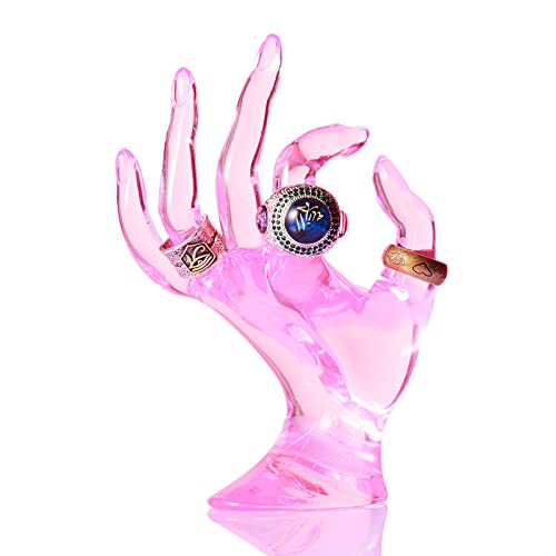 HOMEGOAL Ring Holder, Pink Room Decor, Hand Jewelry Display Holder, Danish Pastel Room Decor, Preppy Decor, Mannequin Han...