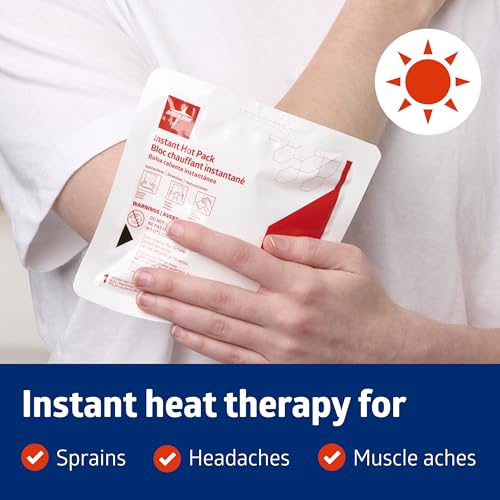 Medline Instant Warm Pack, Disposable, 6" x 6", 24 per Pack, Heat Packs for Pain Relief, Muscle Soreness and Increased Blo...