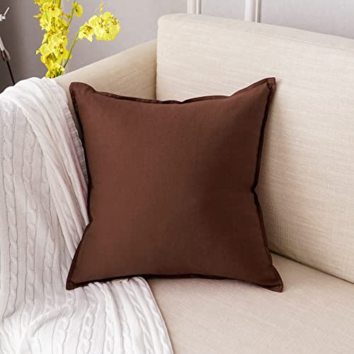 Jeanerlor Solid Cotton Linen Decoration 18"x18" Throw Pillow Cushion Case Special Pillow Cover Delicate Decorative Pillowc...