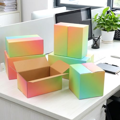 DEZIBOX 10x7x6 Shipping Boxes Medium Set of 30, Gradient Corrugated Cardboard Box, Mailing Boxes for Packaging Small Business