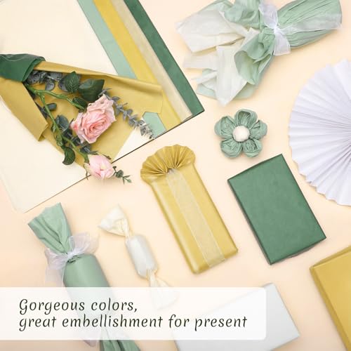 120 Sheets Green Tissue Paper for Gift Bags Sage Green Tissue Paper Bulk for Gifts Wrapping Mother's Day Art Crafts Baby S...