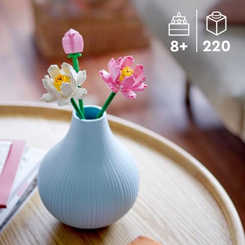 LEGO Lotus Flower - Building Toy for Kids, Girls & Boys, Ages 8+ - Artificial Lotus Flowers for Home Decor & Display - Cre...