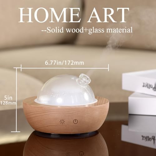 Kakoda Glass Essential Oil Diffuser,Real Wood Base,The 2025 Upgrade Aromatherapy Diffuser,Aroma Diffuse Humidifier,LED Lig...