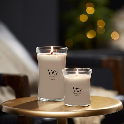 WoodWick Fireside Holiday Candle Gifts for Women and Men, 9.7 oz Medium Hourglass Candle with Crackling Wick