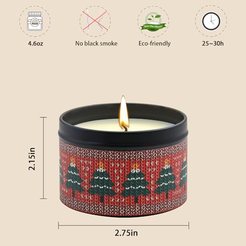 Christmas Candles - Christmas Gifts for Women, Scented Candles Gift Set, Natural Soy Wax Aromatherapy Candle for Home Scen...