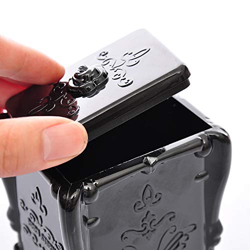 mollensiuer Acrylic Cotton Pads Holder Dispenser Butterfly Pattern Makeup Cotton Pads Case Box Organizer with Lid Containe...
