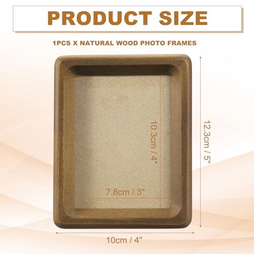 uxcell 3 x 4inch Natural Wood Photo Frames, Mini Wooden Finish Picture Frame Tabletop Photo Frame with Mat for Desktop Dis...