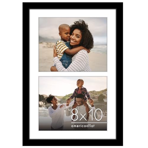 Americanflat 8x10 Double Picture Frame with Shatter-Resistant Glass - Fits Two 8x10 Photos or use as One 12x18 Poster Fram...