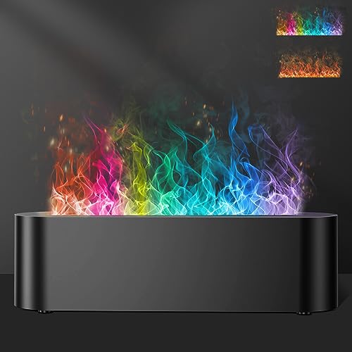 Colorful Flame Fire Diffuser Humidifier, 7 Colors Changing Oil Diffuser, Ultra-Quiet Aroma Essential Oils Aromatherapy Dif...