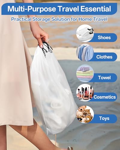 Teskyer 6 Pack Shoe Bags for Travel – Transparent, Waterproof, Portable Shoe Storage for Packing (15.7" x 11.8") – Travel ...