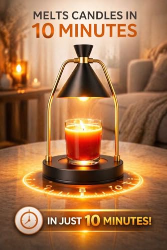 MIGHTY T Candle Warmer Lamp with Timer & Dimmer – Flameless Candle Lamp for Jar Candles – Adjustable Brightness – Safe Hom...