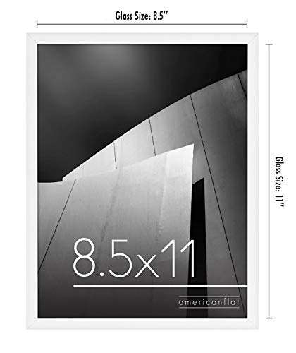 Americanflat 8.5x11 Picture Frame with Shatter-Resistant Glass - Streamline Collection - Thin Border Photo Frame for Table...