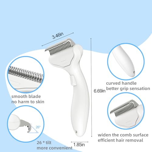 OYCGYLCH Undercoat Rake for Dogs & Cats, Deshedding Brush for Long haired Pets,Cat Brush for Shedding with Release Button,...