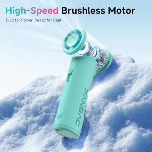Mini Handheld Portable Fan - Brushless Motor, Ultra Slim, Stepless Control, Rechargeable 2500mAh Battery Up to 8 Hours, Po...