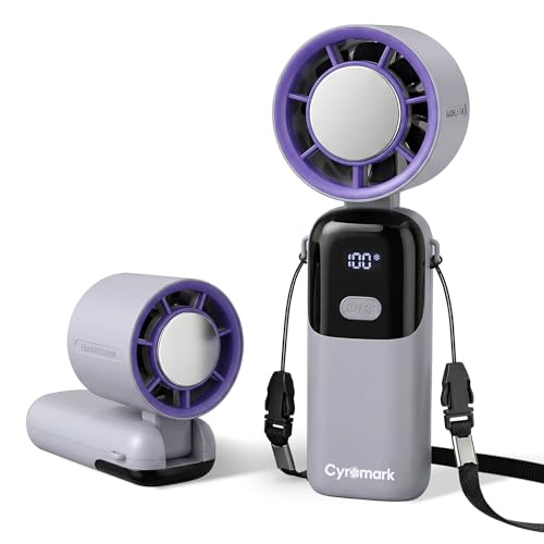 Cyromark Handheld Portable Fan with Ice Cooler - Rechargeable Personal Fan Portable Fast Cooling, Mini Turbo Pocket Fan fo...