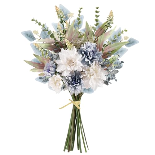 Fake Artificial Flowers Bouquet for Decoration, Silk Floral Arrangements Faux Flowers Plant Wedding Bride Bouquets Tables ...