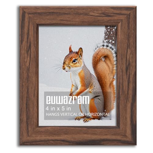 euwazram Rustic Walnut 4x5 Frame - Single Frame, 4 x 5 Poster Frame for Artwork, Puzzles, Photos and Movie Posters Picture...