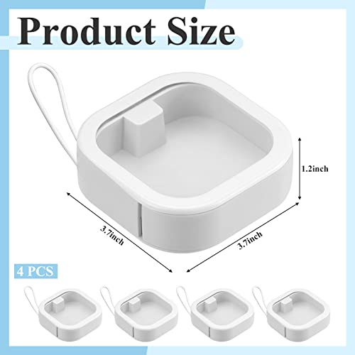 Kathfly 4 Pcs White Hair Tie Organizer Portable Hair Accessory Storage Containers Stackable Tie Bobby Pin Holder Home Cott...