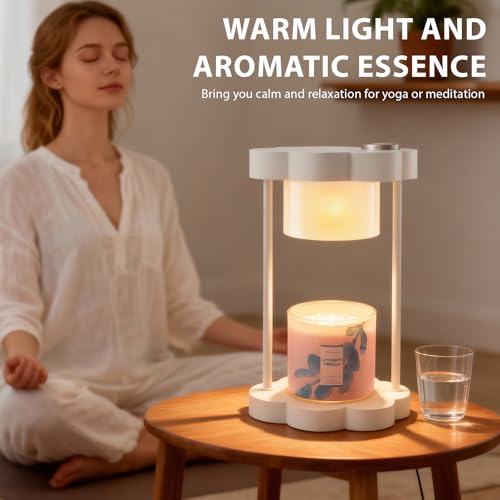 Xuoity Cloud Candle Warmer Lamp with Dimmer, 0-6 HoursTimer, Glass Shade with Light Transmission, Stylish Home Decor, Hous...