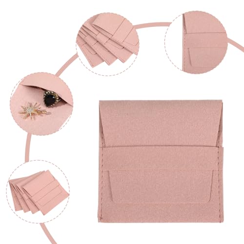 MAQUITA 40 Pcs Small Microfiber Jewelry Pouch Gift Bulk with Band, Jewelry Packaging Bag Luxury Small Gift Bags Tiny Micro...