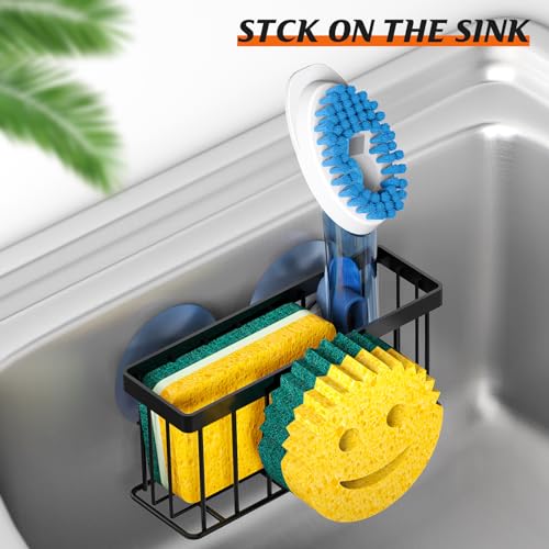 MURLONG Sponge Holder Smiley Face, Sink Caddy for kitchen Sink, Kitchen Organizer Sponge Holder with 2 PCS Suction Cups/1 ...