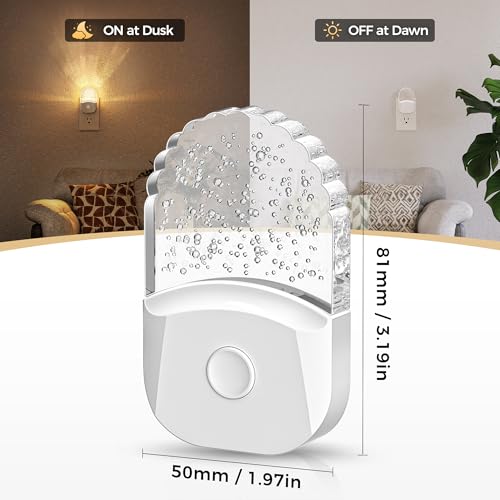 Night Lights Plug Into Wall [2 Pack], Color Changing Night Light for Kids, 8-Color RGB LED Nightlight with Dusk to Dawn Se...