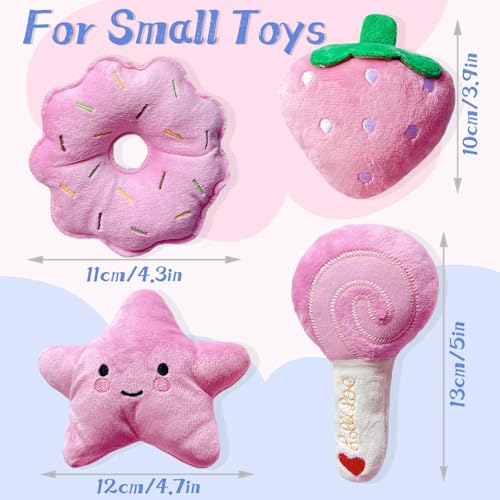 MOSYZEO Small Dog Toys, Squeaky Dog Toy for Small Dogs- Pink Cute Puppy Toys, 4 Packs Pet Chew Toys for Fun, Interactive D...