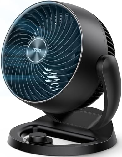 DREO Fan for Bedroom, 12 Inches, 70ft Powerful Airflow, 25db Quiet Table Air Circulator Fans for Whole Room, 120° Adjustab...