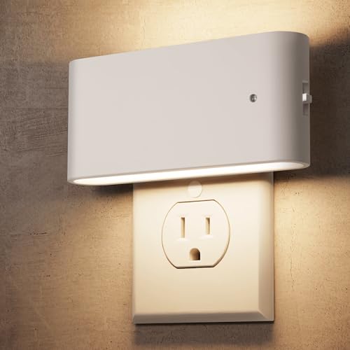 L LOHAS LED Night Light, 2 Pack Dimmable Modern LED Night Lights Plug into Wall,Dusk to Dawn Sensor Night Lights for Kid, ...