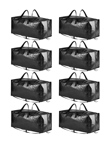 SpaceAid Heavy Duty Moving Bags 8 Pack, Large Storage Totes Bins with Backpack Straps, Strong Handles & Zippers, Packing M...