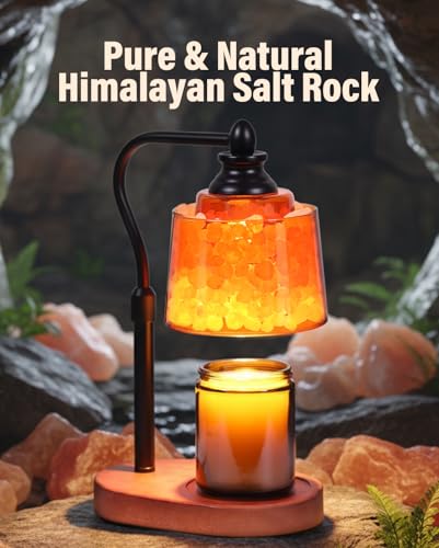 ZAXLZMHSD 3-in-1 Candle Warmer Lamp with Timer Dimmable, Himalayan Salt Lamp & Passive Diffuser, Gifts for Women, House Wa...