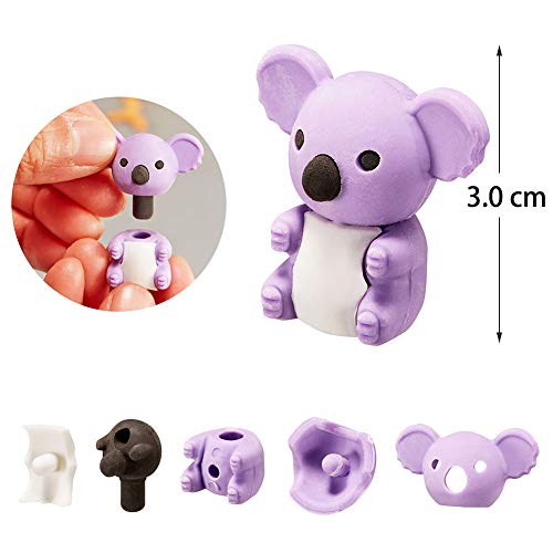 URSKYTOUS 35Pcs Animal Erasers Desk Pets for Kids Animal Pencil Erasers Bulk Puzzle Eraser Toys Gifts for Classroom Prize...