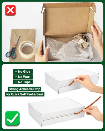 Poever Shipping-Boxes-12x9x3 Inches: 25 Pack-Self-Seal-Cardboard-Boxes-for-Packaging, White-Shipping-Boxes-for-Packing-Sma...
