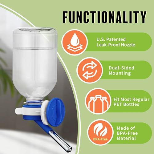 Choco Nose No-Drip Water Bottle Feeder for Guinea Pigs, Hamsters, Bunnies, Ferrets, & Small Pets, 10.2 fl.oz, 300ml - Easy...