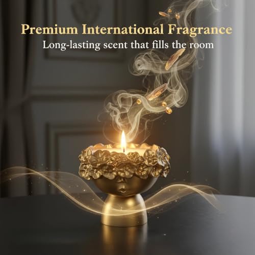 Crown Tales 4-Piece Scented Candle Gift Set – Floral Crown Sculptural Candles, Decorative Home Fragrance for Living Room, ...