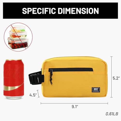 MIER Freezable Snack Bags Small Frozen Mini Cooler Lunch Bag Freezer Insulated Pouch for Adults Work Travel On-the-go,Yellow