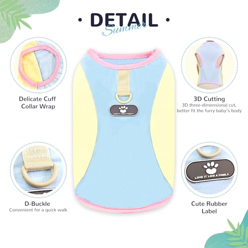 AXIIJGL Dog Cooling Vest with D-Ring Dog Tshirt Sun Protection Small Puppy Clothes for Girls Boys Stretchy Shirts for Dogs...