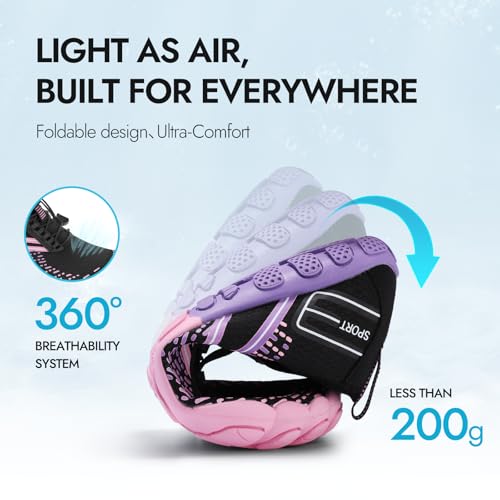 ATHMILE Hiking Barefoot Water Shoes for Women Men Beach Swim Aqua Pool River Quick Dry Athletic Wide Toe Outdoor Sport Kay...