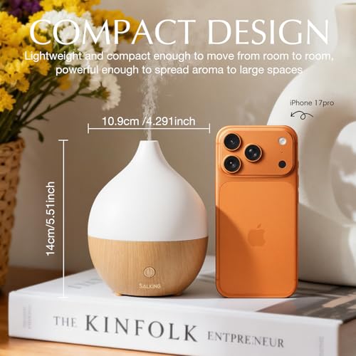SALKING Essential Oil Diffuser, 100ml Small Aromatherapy Diffuser with Auto Shut-Off Function, Ultrasonic Diffusers for Es...
