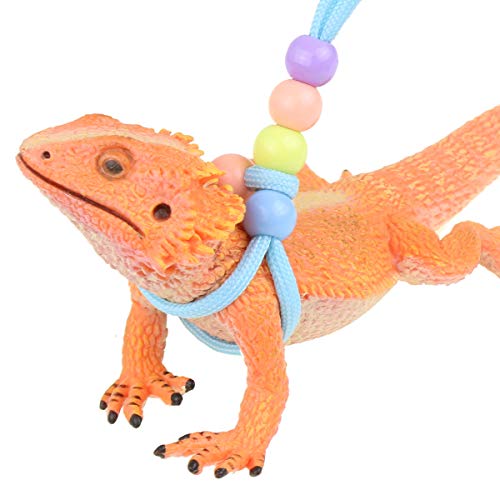 Adjustable Reptile Training Lead Harness Leash Nylon Rope for Lizard Crested Gecko Chameleon Guinea Pig Ferrets Hamster Ra...