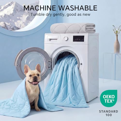 Luciphia Premium Cooling Dog Blanket for Small Medium Dogs Q-max>0.4 Washable Self-Cooling Cat Pet Mat Puppy Breathble Cal...
