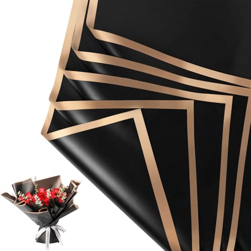 NESCCI 20 Sheets Flower Wrapping Paper - Waterproof Floral Bouquet Wrapping Paper, Florist Supplies Packaging Paper for We...
