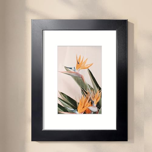 LaVie Home 8x10 Picture Frame, 8 x 10 Frame Display Pictures 5x7 with Mat or 8x10 Without Mat, Stable and Sturdy Black Fra...
