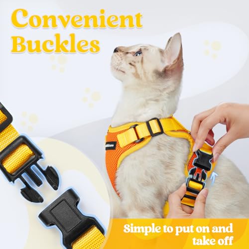 rabbitgoo Cat Harness and Leash Set, Escape Proof Soft Adjustable Vest Harnesses for Outdoor Walking, Easy Control Breatha...